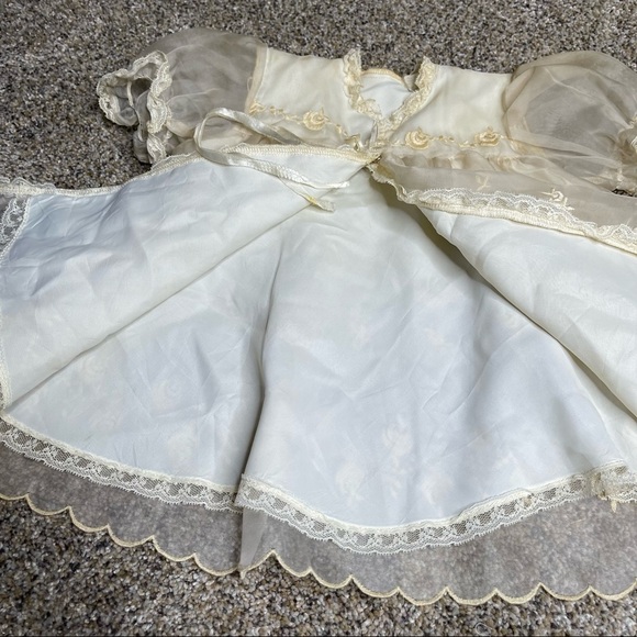 Phyllis Baby Wear Vintage Christening Baptism Outfit Gown Eyelet Embroidery Lace - Picture 4 of 7